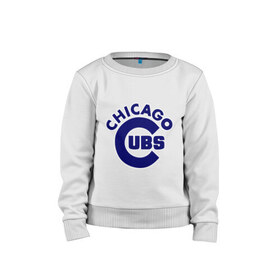 Детский свитшот хлопок с принтом Chicago Cubs logotype в Курске, 100% хлопок | круглый вырез горловины, эластичные манжеты, пояс и воротник | Тематика изображения на принте: baseball | chicago cubs bear | бейсбол | спорт | чикаго