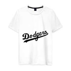 Мужская футболка хлопок с принтом Dodgers в Курске, 100% хлопок | прямой крой, круглый вырез горловины, длина до линии бедер, слегка спущенное плечо. | baseball | dodgers | los angeles dodgers | бейсбол | доджерс | лос анджелес доджерс | спорт