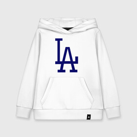 Детская толстовка хлопок с принтом Los Angeles Dodgers logo в Курске, 100% хлопок | Круглый горловой вырез, эластичные манжеты, пояс, капюшен | baseball | la | los angeles dodgers | бейсбол | лос анджелес доджерс | спорт