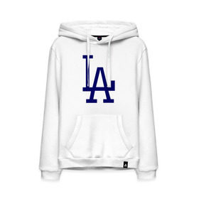 Мужская толстовка хлопок с принтом Los Angeles Dodgers logo в Курске, френч-терри, мягкий теплый начес внутри (100% хлопок) | карман-кенгуру, эластичные манжеты и нижняя кромка, капюшон с подкладом и шнурком | baseball | la | los angeles dodgers | бейсбол | лос анджелес доджерс | спорт