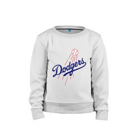 Детский свитшот хлопок с принтом Los Angeles Dodgers logotype в Курске, 100% хлопок | круглый вырез горловины, эластичные манжеты, пояс и воротник | baseball | los angeles dodgers | бейсбол | лос анджелес доджерс | спорт