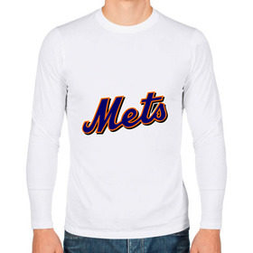 Мужской лонгслив хлопок с принтом Mets в Курске, 100% хлопок |  | baseball | mets | new york mets | бейсбол | нью йорк метс | спорт