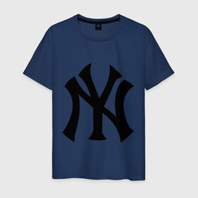 Мужская футболка хлопок с принтом New York Yankees в Курске, 100% хлопок | прямой крой, круглый вырез горловины, длина до линии бедер, слегка спущенное плечо. | baseball | new york yankees | бейсбол | нью йорк янкиз | спорт | янки
