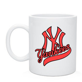 Кружка с принтом New York Yankees logo в Курске, керамика | объем — 330 мл, диаметр — 80 мм. Принт наносится на бока кружки, можно сделать два разных изображения | baseball | new york yankees | бейсбол | нью йорк янкиз | спорт | янки