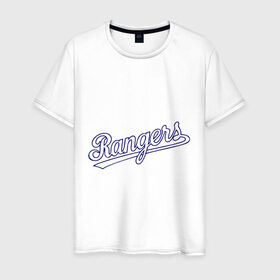 Мужская футболка хлопок с принтом Rangers в Курске, 100% хлопок | прямой крой, круглый вырез горловины, длина до линии бедер, слегка спущенное плечо. | 