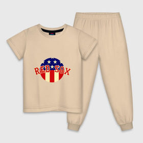 Детская пижама хлопок с принтом Red Sox в Курске, 100% хлопок |  брюки и футболка прямого кроя, без карманов, на брюках мягкая резинка на поясе и по низу штанин
 | baseball | boston red sox | бейсбол | бостон | красные носки | ред сокс | спорт