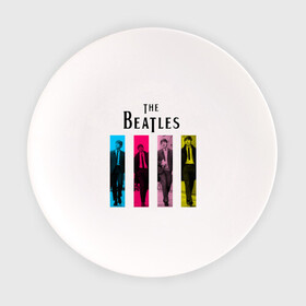 Тарелка с принтом Walking Beatles в Курске, фарфор | диаметр - 210 мм
диаметр для нанесения принта - 120 мм | beatles | the beatles | walking beatles | бителс