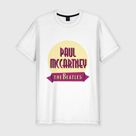 Мужская футболка премиум с принтом Paul McCartney The Beatles в Курске, 92% хлопок, 8% лайкра | приталенный силуэт, круглый вырез ворота, длина до линии бедра, короткий рукав | beatles | paul mccartney the beatles | the beatles | бителс