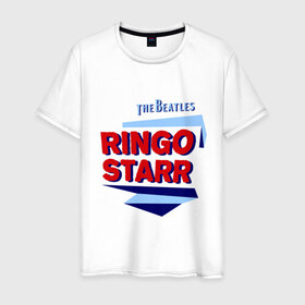 Мужская футболка хлопок с принтом Ringo Starr в Курске, 100% хлопок | прямой крой, круглый вырез горловины, длина до линии бедер, слегка спущенное плечо. | 