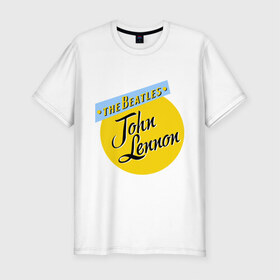 Мужская футболка премиум с принтом John Lennon The Beatles в Курске, 92% хлопок, 8% лайкра | приталенный силуэт, круглый вырез ворота, длина до линии бедра, короткий рукав | beatles | john lennon | the beatles | бителс | джон ленон