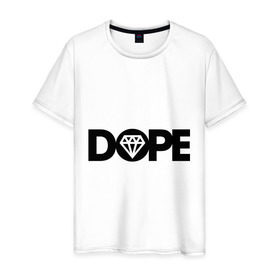 Мужская футболка хлопок с принтом Dope Diamond в Курске, 100% хлопок | прямой крой, круглый вырез горловины, длина до линии бедер, слегка спущенное плечо. | Тематика изображения на принте: diamond | dope | swag | сваг | свог | свэг