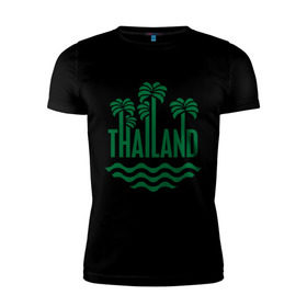 Мужская футболка премиум с принтом Тайланд в Курске, 92% хлопок, 8% лайкра | приталенный силуэт, круглый вырез ворота, длина до линии бедра, короткий рукав | tailand | тайланд