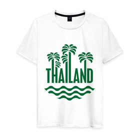 Мужская футболка хлопок с принтом Тайланд в Курске, 100% хлопок | прямой крой, круглый вырез горловины, длина до линии бедер, слегка спущенное плечо. | Тематика изображения на принте: tailand | тайланд