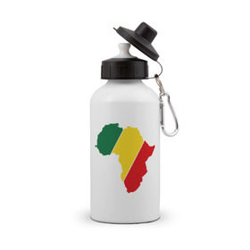 Бутылка спортивная с принтом Мама Африка в Курске, металл | емкость — 500 мл, в комплекте две пластиковые крышки и карабин для крепления | bob marley | reggae | раста | растаманские | растафари