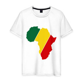 Мужская футболка хлопок с принтом Мама Африка в Курске, 100% хлопок | прямой крой, круглый вырез горловины, длина до линии бедер, слегка спущенное плечо. | bob marley | reggae | раста | растаманские | растафари