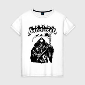 Женская футболка хлопок с принтом Hatebreed live в Курске, 100% хлопок | прямой крой, круглый вырез горловины, длина до линии бедер, слегка спущенное плечо | hatebreed | hatebreed live