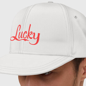 Кепка снепбек с прямым козырьком с принтом Lucky logo в Курске, хлопок 100% |  | lucky | счастливчик | удача