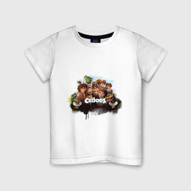 Детская футболка хлопок с принтом The Croods в Курске, 100% хлопок | круглый вырез горловины, полуприлегающий силуэт, длина до линии бедер | Тематика изображения на принте: croods | the croods | крудс | семейка крудс