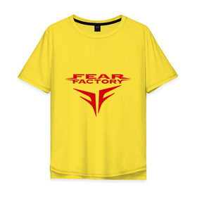 Мужская футболка хлопок Oversize с принтом Fear Factory logo в Курске, 100% хлопок | свободный крой, круглый ворот, “спинка” длиннее передней части | fear factory