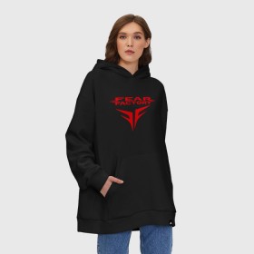 Худи SuperOversize хлопок с принтом Fear Factory logo в Курске, 70% хлопок, 30% полиэстер, мягкий начес внутри | карман-кенгуру, эластичная резинка на манжетах и по нижней кромке, двухслойный капюшон
 | fear factory