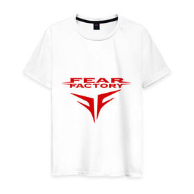 Мужская футболка хлопок с принтом Fear Factory logo в Курске, 100% хлопок | прямой крой, круглый вырез горловины, длина до линии бедер, слегка спущенное плечо. | fear factory