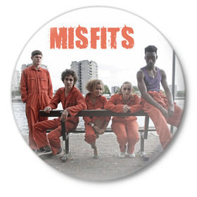 Значок с принтом Misfits - отбросы в Курске,  металл | круглая форма, металлическая застежка в виде булавки | misfits