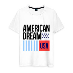 Мужская футболка хлопок с принтом American Dream в Курске, 100% хлопок | прямой крой, круглый вырез горловины, длина до линии бедер, слегка спущенное плечо. | swag | swag style | usa | америка | американская мечта | одежда сваг | сваг | сваг стиль | свег | свог | свэг | штаты
