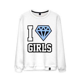 Мужской свитшот хлопок с принтом I Love Diamond Girls в Курске, 100% хлопок |  | swag | swag style | одежда сваг | сваг | сваг стиль | свег | свог | свэг