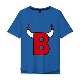 Мужская футболка хлопок Oversize с принтом B-Bulls в Курске, 100% хлопок | свободный крой, круглый ворот, “спинка” длиннее передней части | chicago bulls | swag | swag style | быки | одежда сваг | сваг | сваг стиль | свег | свог | свэг | чикаго буллз