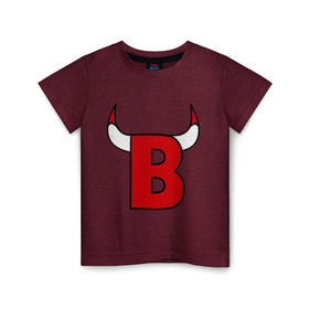 Детская футболка хлопок с принтом B-Bulls в Курске, 100% хлопок | круглый вырез горловины, полуприлегающий силуэт, длина до линии бедер | chicago bulls | swag | swag style | быки | одежда сваг | сваг | сваг стиль | свег | свог | свэг | чикаго буллз