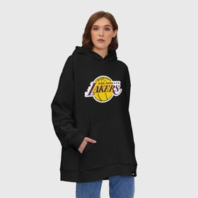 Худи SuperOversize хлопок с принтом LA Lakers в Курске, 70% хлопок, 30% полиэстер, мягкий начес внутри | карман-кенгуру, эластичная резинка на манжетах и по нижней кромке, двухслойный капюшон
 | basketball | lakers | media | nba | toplanding | баскетболл | лейкерс | лого баскетбольных клубов | лос анджелес | нба