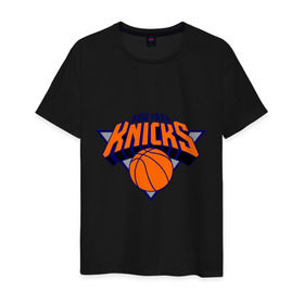 Мужская футболка хлопок с принтом NY Knicks в Курске, 100% хлопок | прямой крой, круглый вырез горловины, длина до линии бедер, слегка спущенное плечо. | Тематика изображения на принте: basketball | nba | баскетболл | лого баскетбольных клубов | нба | нью йорк