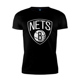 Мужская футболка премиум с принтом Nets Brooklyn в Курске, 92% хлопок, 8% лайкра | приталенный силуэт, круглый вырез ворота, длина до линии бедра, короткий рукав | Тематика изображения на принте: бруклин