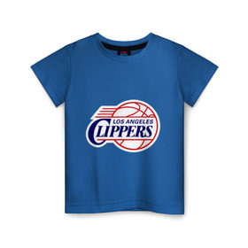 Детская футболка хлопок с принтом LA Clippers в Курске, 100% хлопок | круглый вырез горловины, полуприлегающий силуэт, длина до линии бедер | basketball | nba | баскетболл | лого баскетбольных клубов | лос анджелес | нба