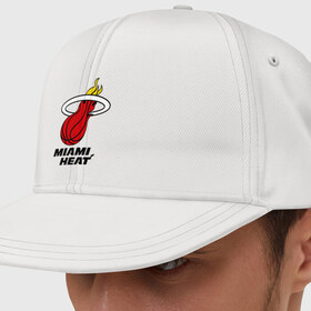 Кепка снепбек с прямым козырьком с принтом Miami Heat-logo в Курске, хлопок 100% |  | Тематика изображения на принте: basketball | nba | баскетболл | лого баскетбольных клубов | майами | нба