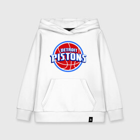 Детская толстовка хлопок с принтом Detroit Pistons - logo в Курске, 100% хлопок | Круглый горловой вырез, эластичные манжеты, пояс, капюшен | basketball | nba | баскетболл | детроит | лого баскетбольных клубов | нба