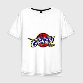 Мужская футболка хлопок Oversize с принтом Cleveland в Курске, 100% хлопок | свободный крой, круглый ворот, “спинка” длиннее передней части | basketball | nba | баскетболл | лого баскетбольных клубов | нба