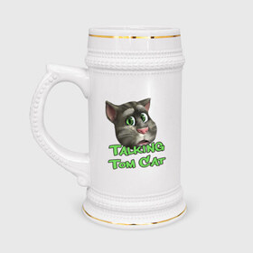 Кружка пивная с принтом Talking Tom Cat в Курске,  керамика (Материал выдерживает высокую температуру, стоит избегать резкого перепада температур) |  объем 630 мл | говорящий кот том | игровые приложения | игры