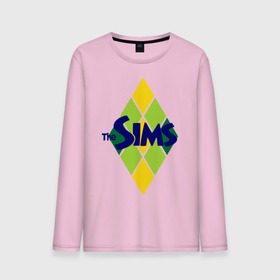Мужской лонгслив хлопок с принтом The Sims rhombus в Курске, 100% хлопок |  | игры | компьютерные игры | симс | симы