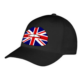 Бейсболка с принтом Britain lips в Курске, 100% хлопок | классический козырек, металлическая застежка-регулятор размера | england | great britain | lips | англия | британия | британский флаг | великобритания | губы | поцелуй