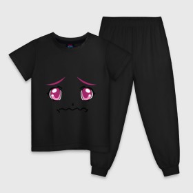 Детская пижама хлопок с принтом Розовые аниме глаза в Курске, 100% хлопок |  брюки и футболка прямого кроя, без карманов, на брюках мягкая резинка на поясе и по низу штанин
 | anime | аниме | взгляд | глаза | лицо | розовые глаза