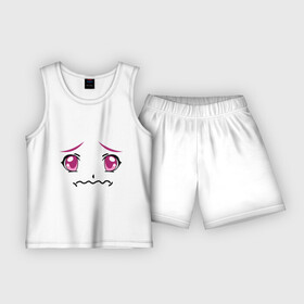 Детская пижама с шортами хлопок с принтом Розовые аниме глаза в Курске,  |  | Тематика изображения на принте: anime | аниме | взгляд | глаза | лицо | розовые глаза