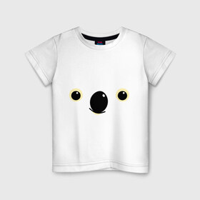 Детская футболка хлопок с принтом Мордочка коалы в Курске, 100% хлопок | круглый вырез горловины, полуприлегающий силуэт, длина до линии бедер | Тематика изображения на принте: животные | коала