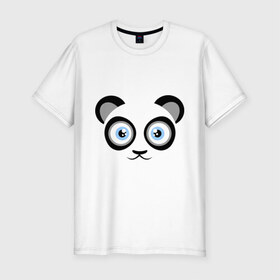 Мужская футболка премиум с принтом Мордочка панды в Курске, 92% хлопок, 8% лайкра | приталенный силуэт, круглый вырез ворота, длина до линии бедра, короткий рукав | панда