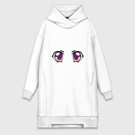 Платье-худи хлопок с принтом Фиолетовые аниме глаза в Курске,  |  | anime | взгляд | лицо