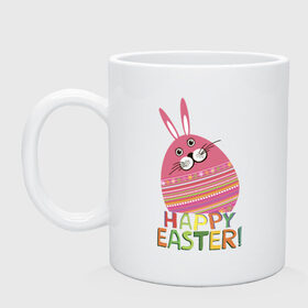 Кружка с принтом Easter rabbit в Курске, керамика | объем — 330 мл, диаметр — 80 мм. Принт наносится на бока кружки, можно сделать два разных изображения | Тематика изображения на принте: happy easter | кролик | пасха | пасхальное яйцо | пасхальный кролик | счастливой пасхи