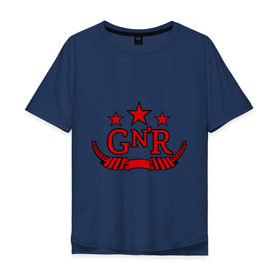 Мужская футболка хлопок Oversize с принтом GNR red в Курске, 100% хлопок | свободный крой, круглый ворот, “спинка” длиннее передней части | guns and roses | guns n roses | rock | ганс н роуз | музыка | рок