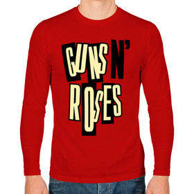 Мужской лонгслив хлопок с принтом Guns n roses cream в Курске, 100% хлопок |  | guns and roses | rock | ганс н роуз | музыка | рок