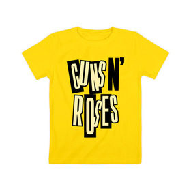 Детская футболка хлопок с принтом Guns n roses cream в Курске, 100% хлопок | круглый вырез горловины, полуприлегающий силуэт, длина до линии бедер | guns and roses | rock | ганс н роуз | музыка | рок