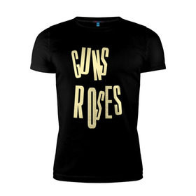 Мужская футболка премиум с принтом Guns n roses cream в Курске, 92% хлопок, 8% лайкра | приталенный силуэт, круглый вырез ворота, длина до линии бедра, короткий рукав | guns and roses | rock | ганс н роуз | музыка | рок